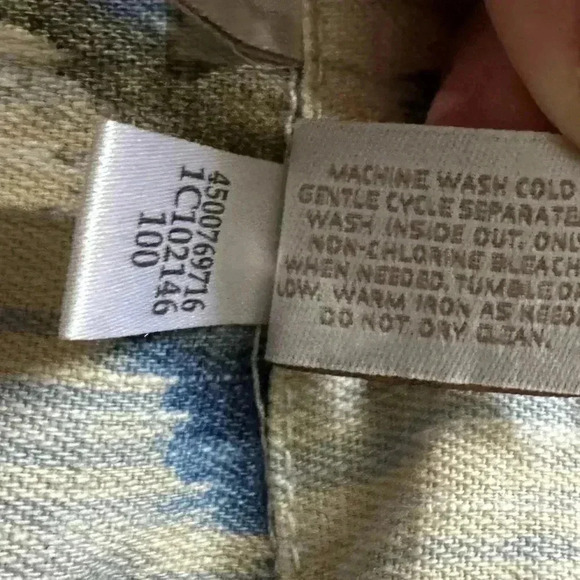 Chico's Sz 2 - Medium Jacket Linen/Cotton Blend Long Sleeve Multi-Color Abstract - Picture 7 of 8